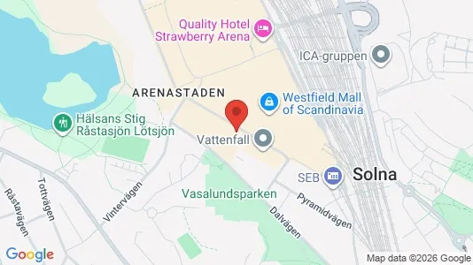 Kontorslokaler att hyra i Solna - kort over placeringen