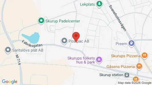 Lagerlokaler att hyra i Skurup - kort over placeringen