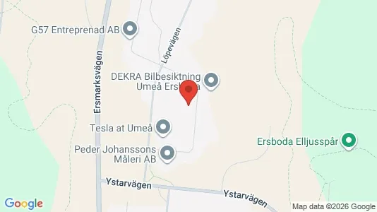 Industrilokaler att hyra i Umeå - kort over placeringen