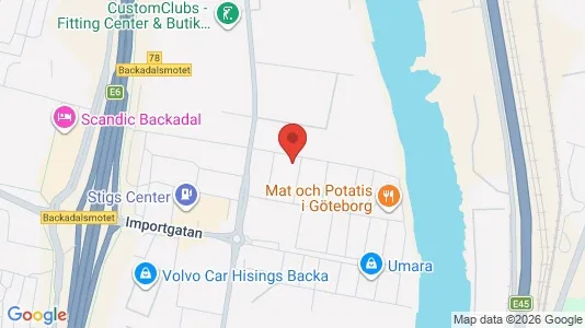 Industrilokaler att hyra i Göteborg Östra - kort over placeringen