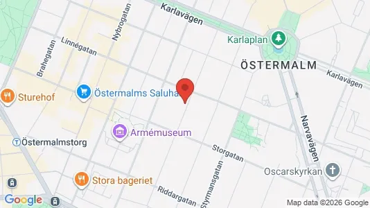 Kontorslokaler att hyra i Östermalm - kort over placeringen