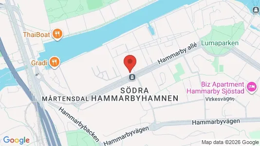 Industrilokaler att hyra i Hammarbyhamnen - kort over placeringen