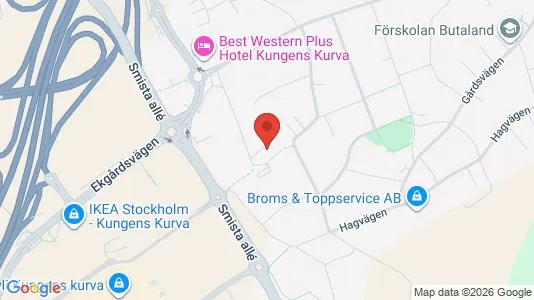Kontorslokaler att hyra i Huddinge - kort over placeringen