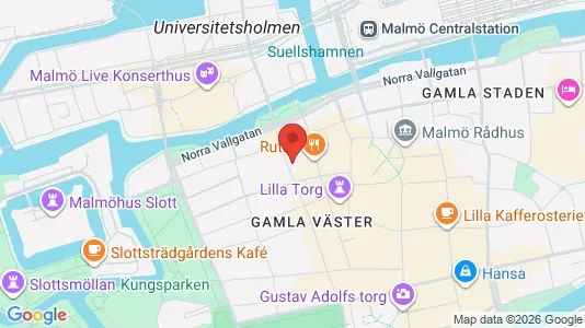 Kontorslokaler att hyra i Malmö Centrum - kort over placeringen