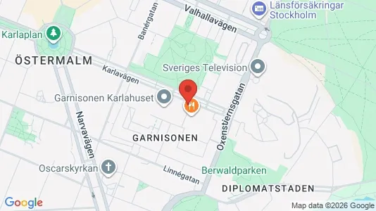 Kontorslokaler att hyra i Östermalm - kort over placeringen