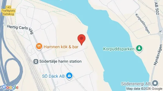 Lagerlokaler att hyra i Södertälje - kort over placeringen