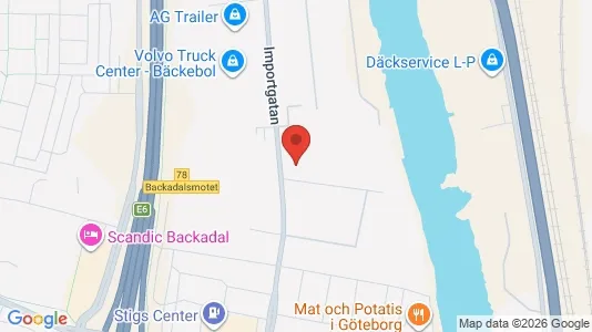 Industrilokaler att hyra i Göteborg Östra - kort over placeringen