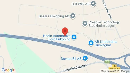 Industrilokaler att hyra i Enköping - kort over placeringen