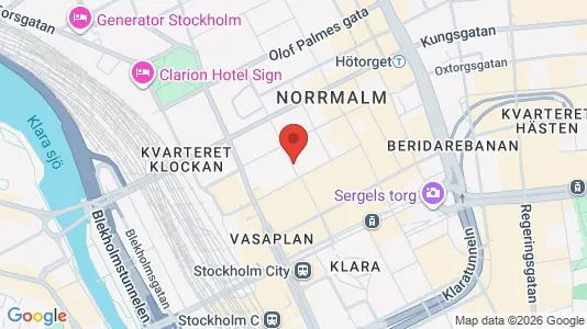 Kontorslokaler att hyra i Stockholm Innerstad - kort over placeringen