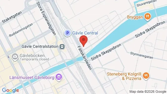 Kontorslokaler att hyra i Gävle - kort over placeringen