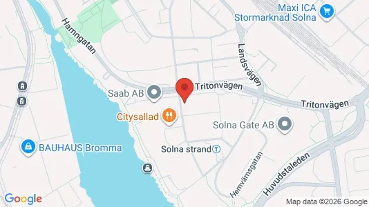 Kontorslokaler att hyra i Solna - kort over placeringen