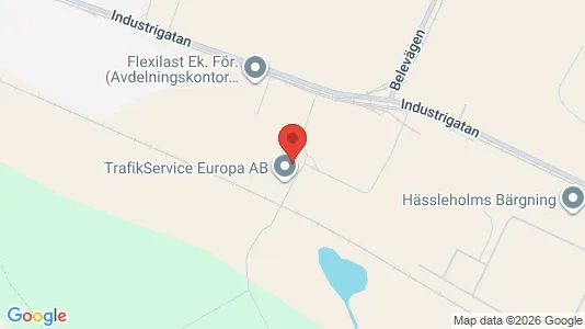Industrilokaler att hyra i Hässleholm - kort over placeringen