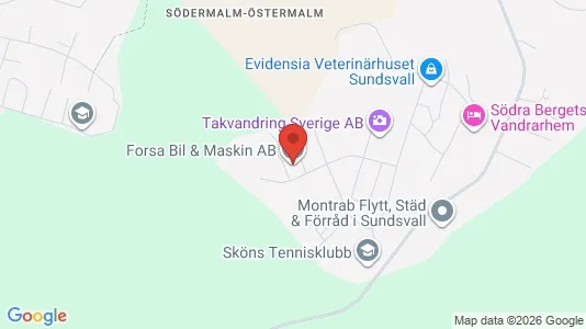 Industrilokaler att hyra i Sundsvall - kort over placeringen
