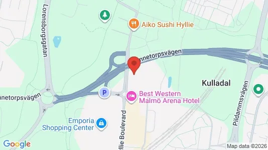 Kontorslokaler att hyra i Hyllie - kort over placeringen