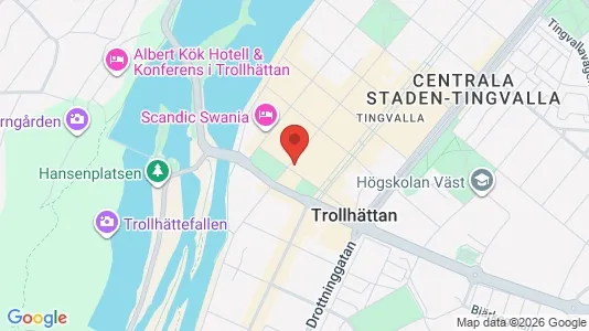 Kontorslokaler att hyra i Trollhättan - kort over placeringen