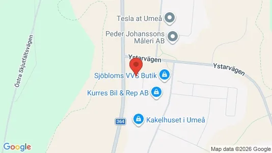 Industrilokaler att hyra i Umeå - kort over placeringen