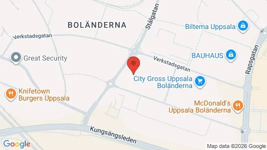 Kontorslokaler att hyra i Uppsala - kort over placeringen