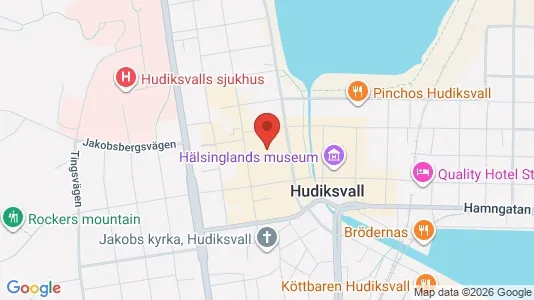 Coworking spaces att hyra i Hudiksvall - kort over placeringen