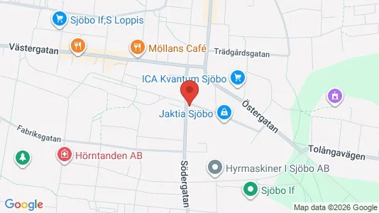 Affärslokaler att hyra i Sjöbo - kort over placeringen