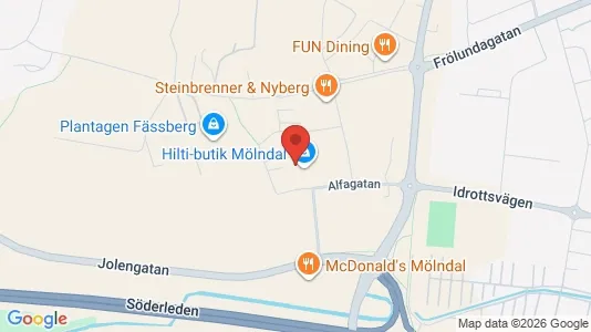 Kontorslokaler att hyra i Mölndal - kort over placeringen