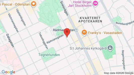 Lagerlokaler att hyra i Vasastan - kort over placeringen