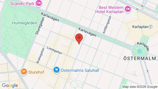 Coworking spaces att hyra i Östermalm - kort over placeringen