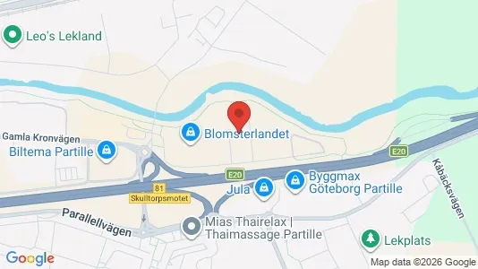 Industrilokaler att hyra i Partille - kort over placeringen