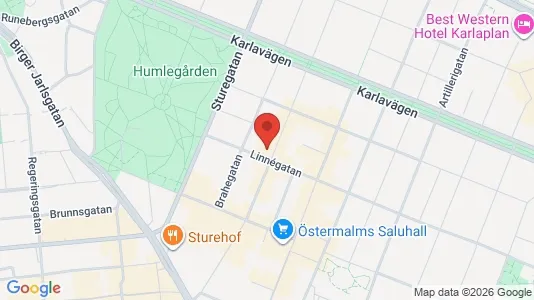 Kontorslokaler att hyra i Östermalm - kort over placeringen