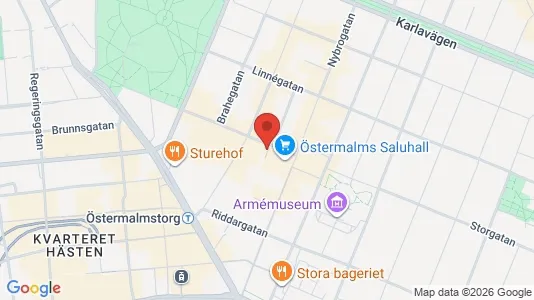 Kontorslokaler att hyra i Östermalm - kort over placeringen