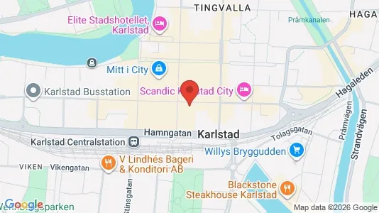 Coworking spaces att hyra i Karlstad - kort over placeringen