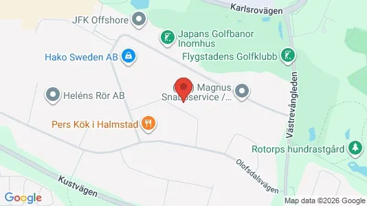 Kontorslokaler att hyra i Halmstad - kort over placeringen