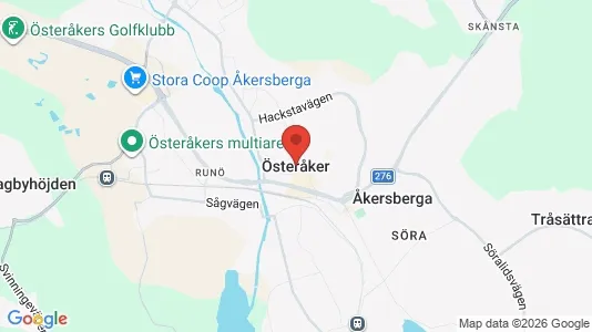 Butikslokaler att hyra i Österåker - kort over placeringen