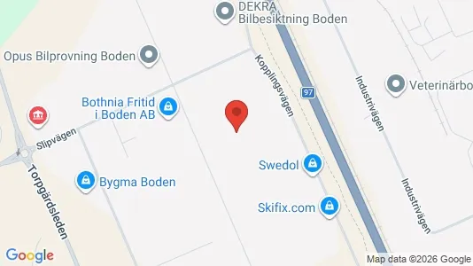 Industrilokaler att hyra i Boden - kort over placeringen