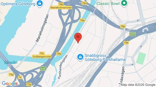 Lagerlokaler att hyra i Göteborg Centrum - kort over placeringen