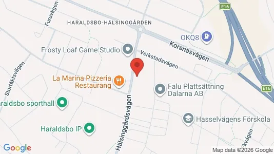 Affärslokaler att hyra i Falun - kort over placeringen
