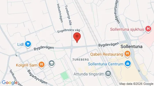 Kontorslokaler att hyra i Sollentuna - kort over placeringen