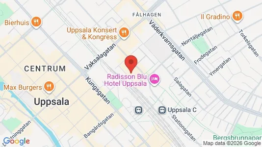 Affärslokaler att hyra i Uppsala - kort over placeringen