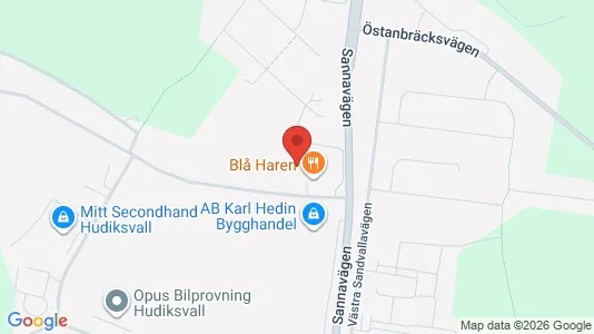 Kontorslokaler att hyra i Hudiksvall - kort over placeringen
