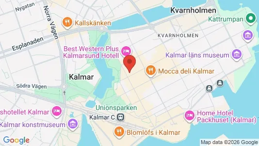 Coworking spaces att hyra i Kalmar - kort over placeringen