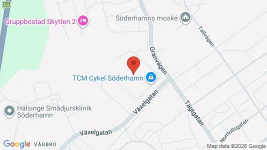 Affärslokaler att hyra i Söderhamn - kort over placeringen