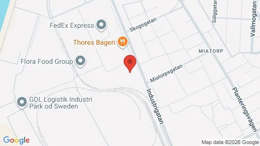 Kontorslokaler att hyra i Helsingborg - kort over placeringen