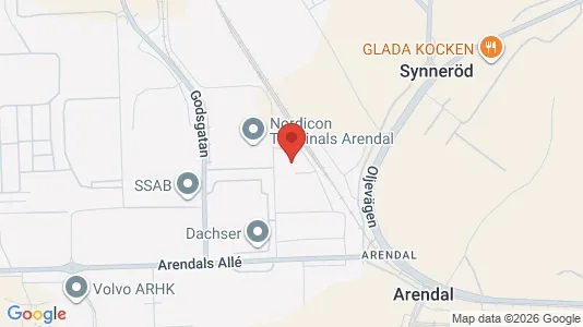 Lagerlokaler att hyra i Västra hisingen - kort over placeringen