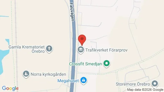 Lagerlokaler att hyra i Örebro - kort over placeringen