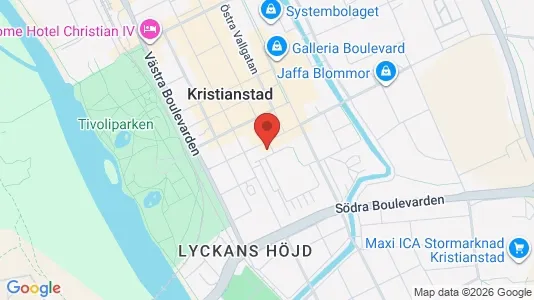 Kontorslokaler att hyra i Kristianstad - kort over placeringen
