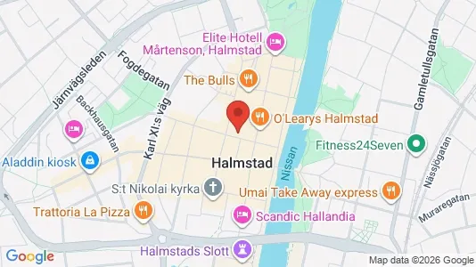 Kontorslokaler att hyra i Halmstad - kort over placeringen