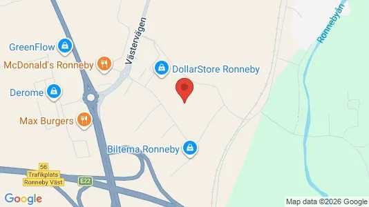 Affärslokaler att hyra i Ronneby - kort over placeringen