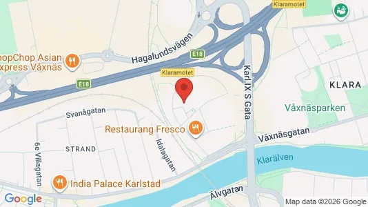 Kontorslokaler att hyra i Karlstad - kort over placeringen
