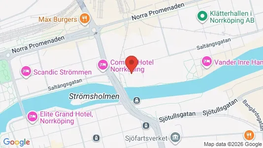 Kontorslokaler att hyra i Norrköping - kort over placeringen