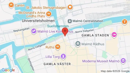 Kontorslokaler att hyra i Malmö Centrum - kort over placeringen