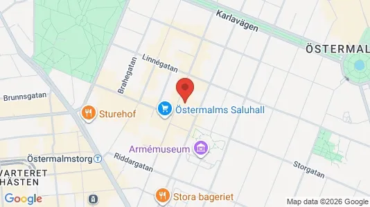 Kontorslokaler att hyra i Östermalm - kort over placeringen